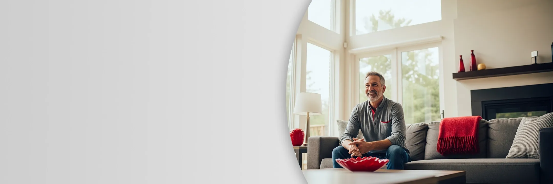 Man watching TV in his living room